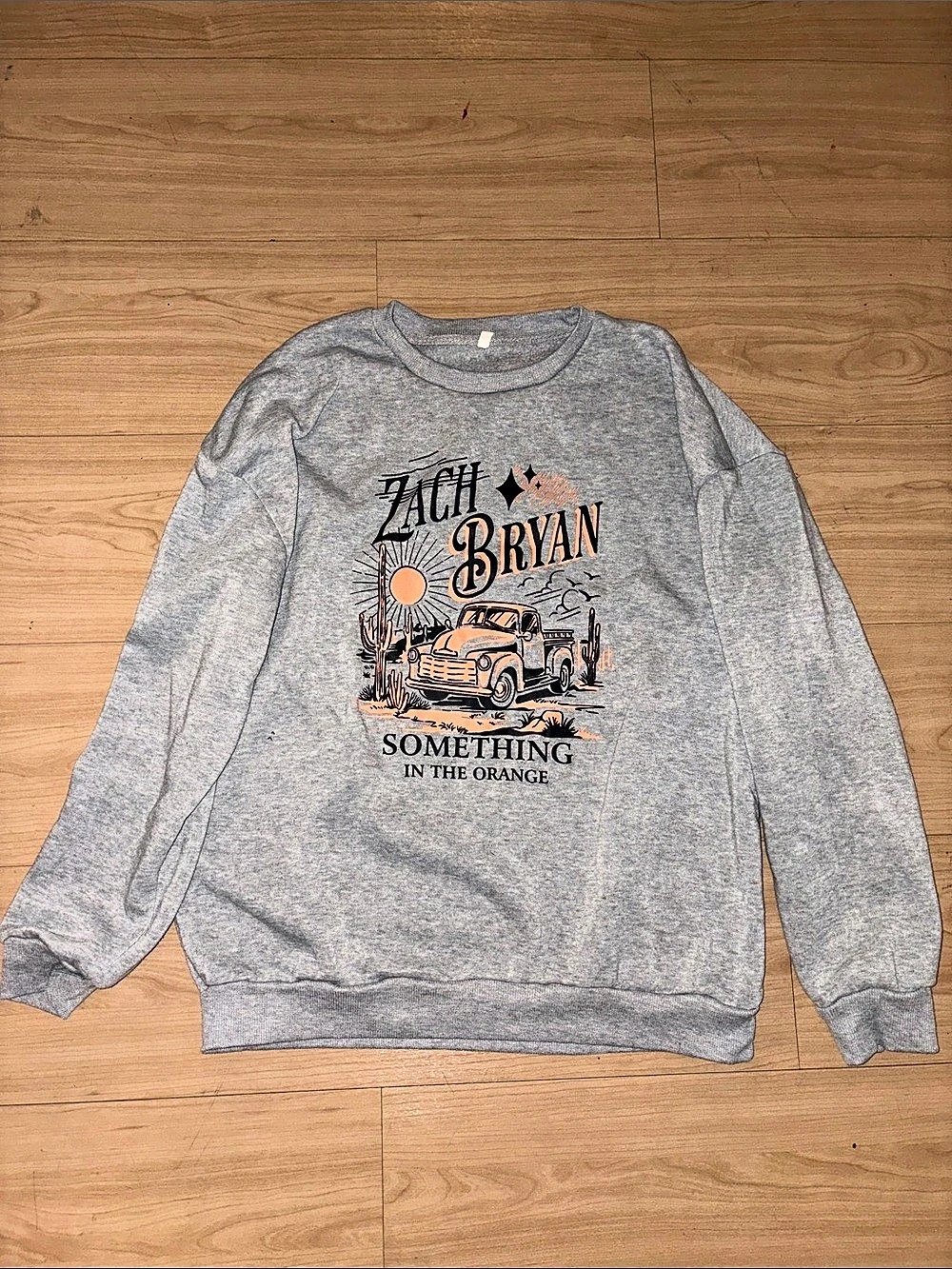 Zach Bryan Something in the Orange Sweatshirt Gray